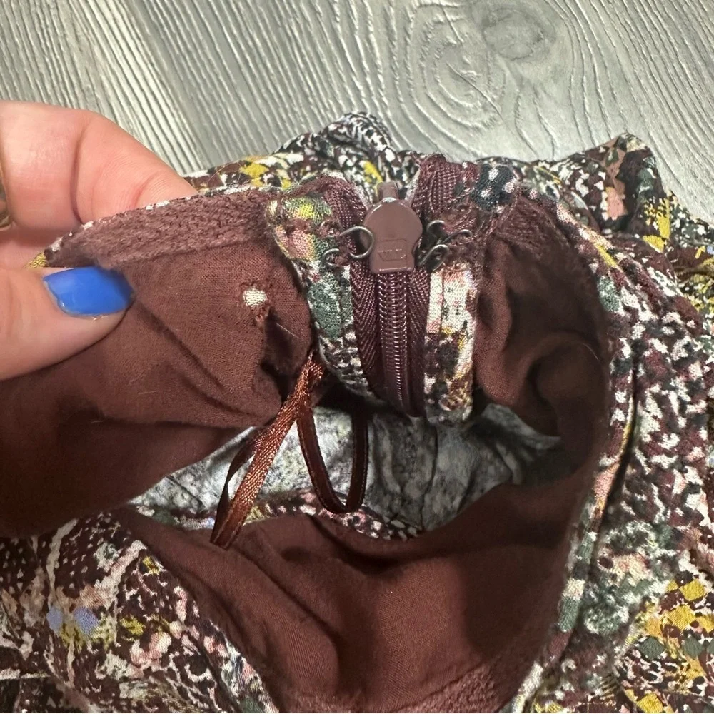 Free People Snake Print Mini Skirt Ruched Waist Size‎ 8